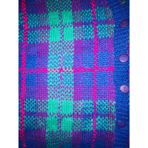 Vintage Unicorn!  New w/Tag & Vintage Preview Plaid Cardigan - Women's Size‎ M - Picture 3 of 11